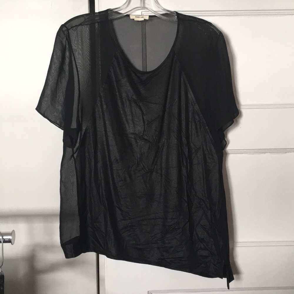 Helmut Lang asymmetric black womens top size L